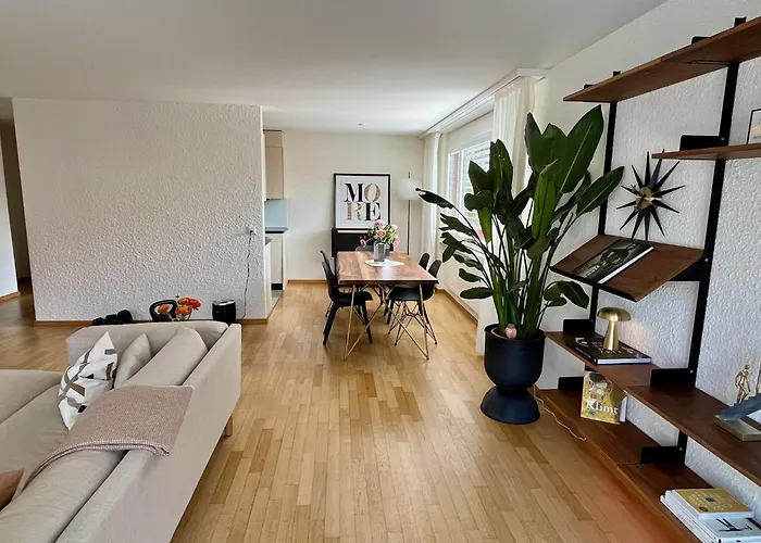 Boho Chic With 125sqm, 2 Bedroom 2 Baths With 36sqm Dual Terraces With Parking And 10 Min To Zürich