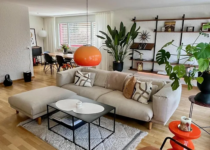 Boho Chic Apt With 125Sqm, 2 Bedroom 2 Baths With 36Sqm Dual Terraces With Parking And 10 Min To Lake Zurich شقة زيورخ